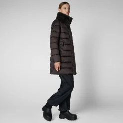 Save The Duck Animal-Free Steppjacken>Woman's Coat Dalea In Brown Black Braunschwarz