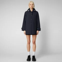 Save The Duck Regenmäntel>Woman's Raincoat April In Blauschwarz